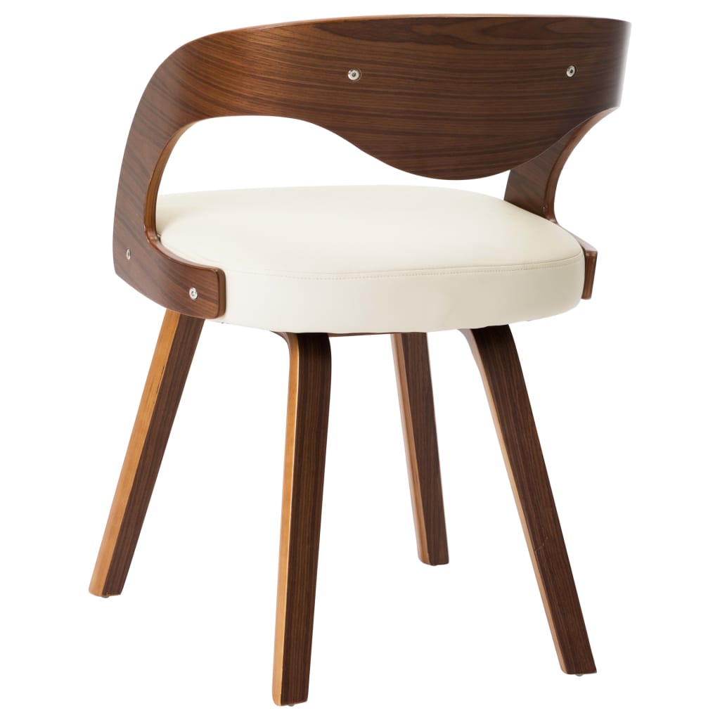 Sedie da Pranzo 2 pz in Legno Curvato e Similpelle Crema | homemem39