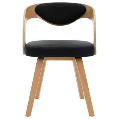 Sedie da Pranzo 2 pz Nere in Legno Curvato e Similpelle - homemem39
