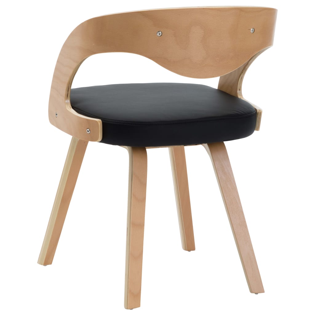 Sedie da Pranzo 2 pz Nere in Legno Curvato e Similpelle - homemem39