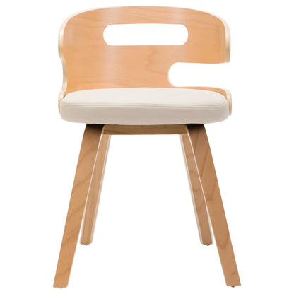 Sedie da Pranzo 2 pz in Legno Curvato e Similpelle Crema | homemem39