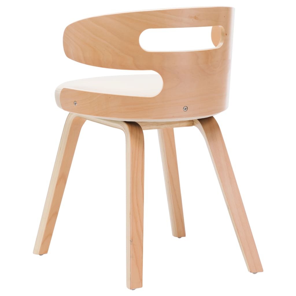 Sedie da Pranzo 2 pz in Legno Curvato e Similpelle Crema | homemem39