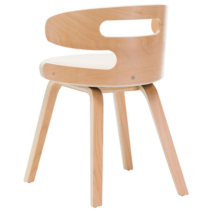 Sedie da Pranzo 2 pz in Legno Curvato e Similpelle Crema | homemem39