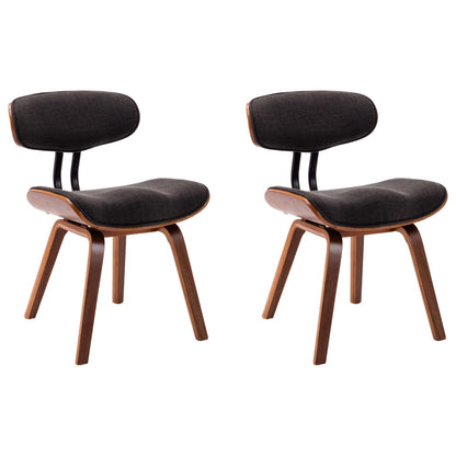 Sedie da Pranzo 2 pz Legno Curvato e Tessuto Grigio | homemem39