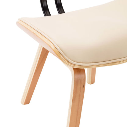 Sedie da Pranzo 2 pz Crema in Legno Piegato e Similpelle | homemem39