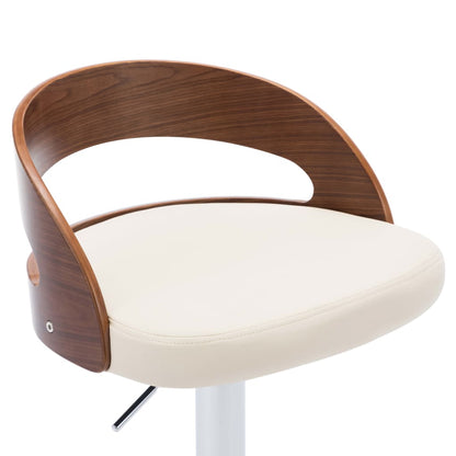 Sgabelli da Bar 2 pz Crema in Similpelle e Legno Curvato - homemem39