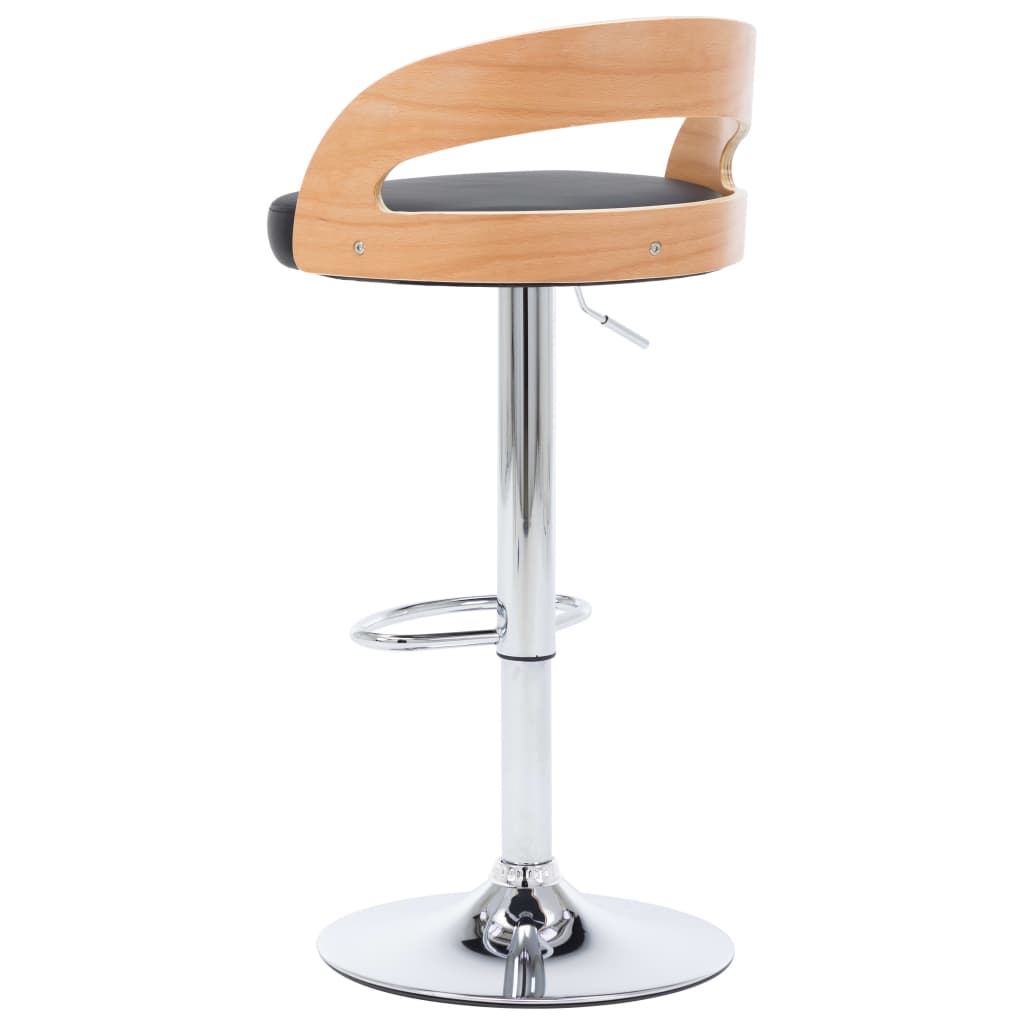Sgabelli da Bar 2 pz Neri in Similpelle e Legno Curvo - homemem39