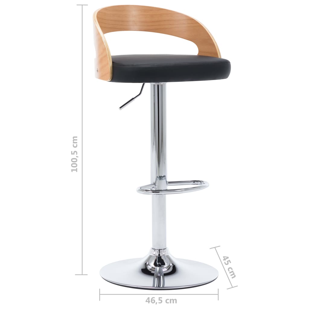 Sgabelli da Bar 2 pz Neri in Similpelle e Legno Curvo - homemem39