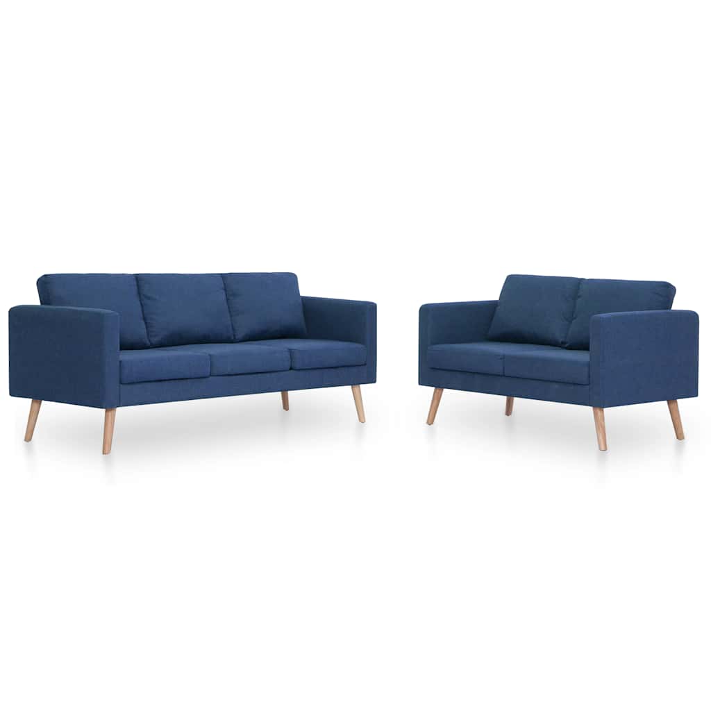 Set Divani 2 pz in Tessuto Blu | homemem39