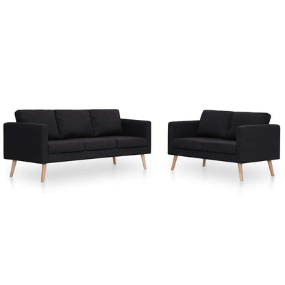 Set Divani 2 pz in Tessuto Nero | homemem39