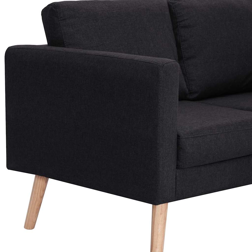 Set Divani 2 pz in Tessuto Nero | homemem39