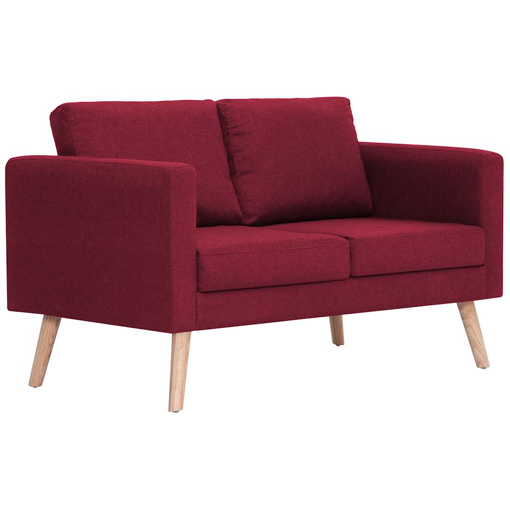 Set Divani 2 pz in Tessuto Rosso Vino | homemem39