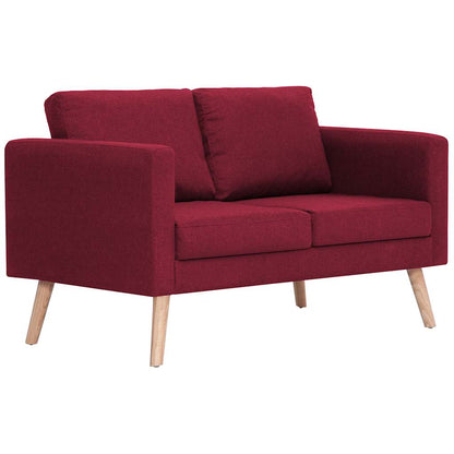 Set Divani 2 pz in Tessuto Rosso Vino | homemem39