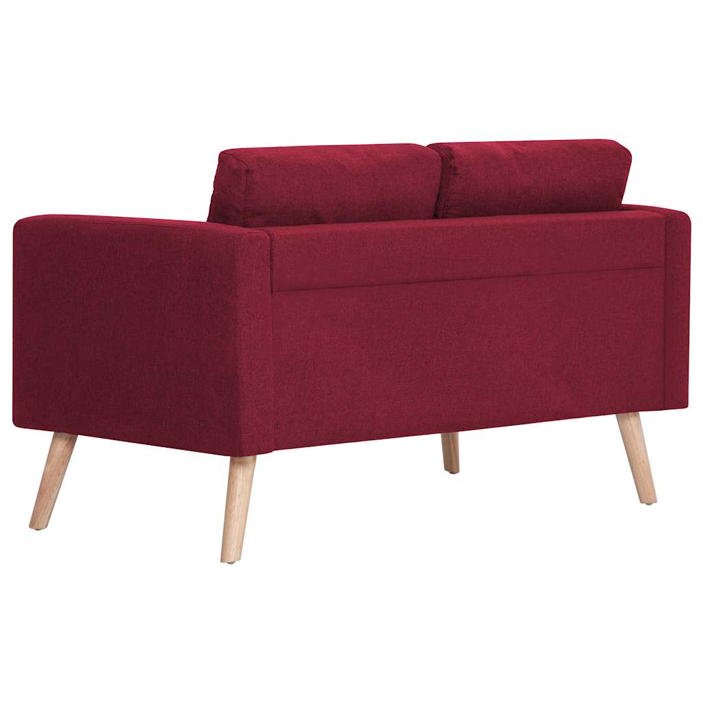 Set Divani 2 pz in Tessuto Rosso Vino - homemem39