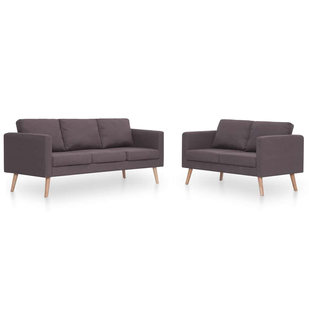 Set Divani 2 pz in Tessuto Tortora | homemem39