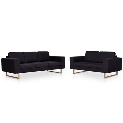 Set Divani 2 pz in Tessuto Nero | homemem39