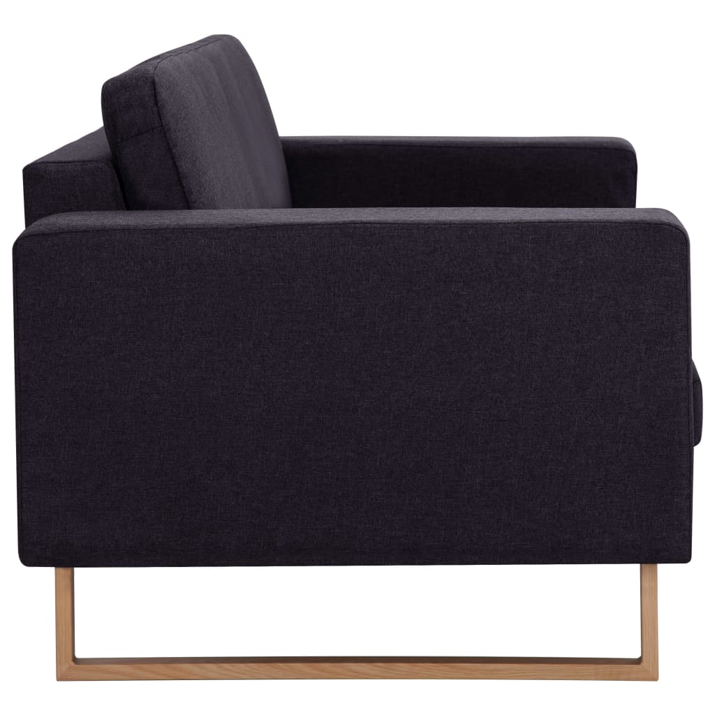 Set Divani 2 pz in Tessuto Nero | homemem39