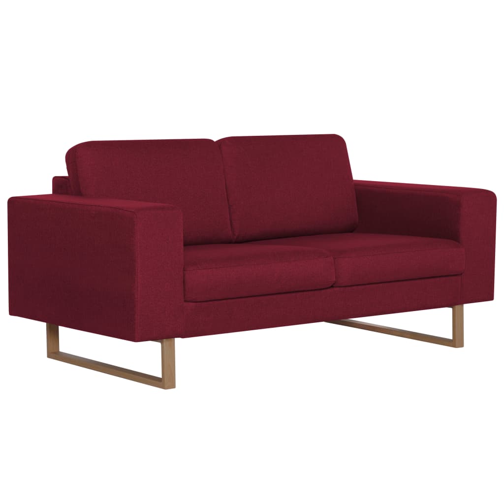 Set Divani 2 pz in Tessuto Rosso Vino | homemem39