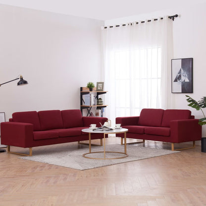 Set Divani 2 pz in Tessuto Rosso Vino | homemem39