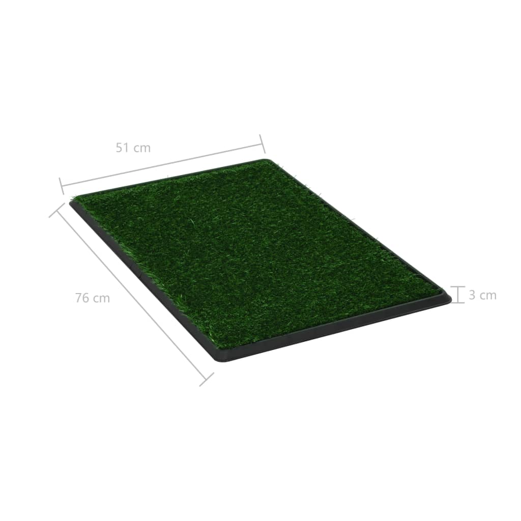 Toilette Animali 2pz Vassoio e Prato Finto Verde 76x51x3cm WC - homemem39