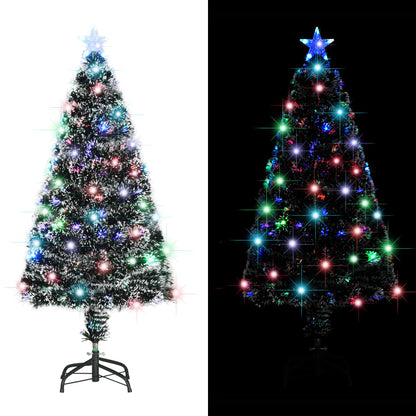 Albero di Natale Preilluminato con Supporto e LED 120 cm Fibra Ottica