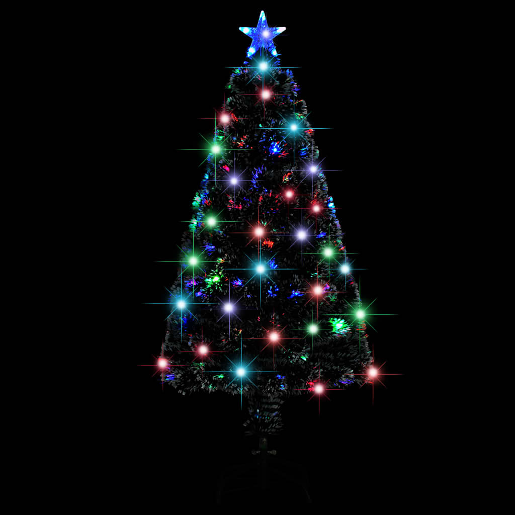 Albero di Natale Preilluminato con Supporto e LED 120 cm Fibra Ottica