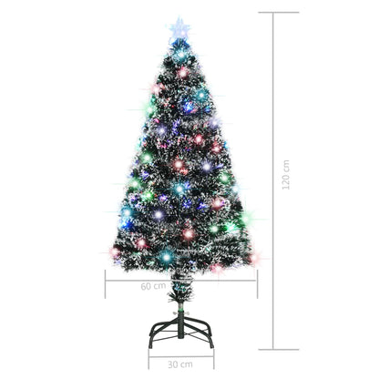 Albero di Natale Preilluminato con Supporto e LED 120 cm Fibra Ottica