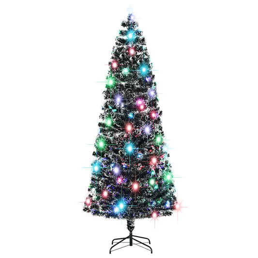 Albero di Natale Preilluminato con Supporto 240 cm Fibra Ottica