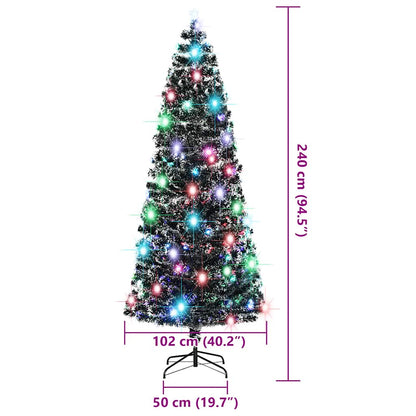 Albero di Natale Preilluminato con Supporto 240 cm Fibra Ottica