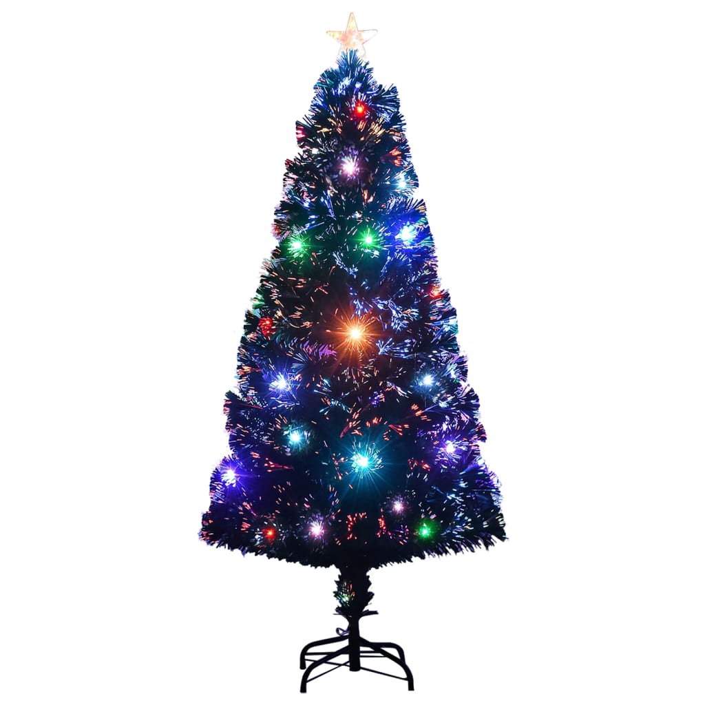 Albero di Natale Preilluminato con Supporto e LED 120 cm Fibra Ottica