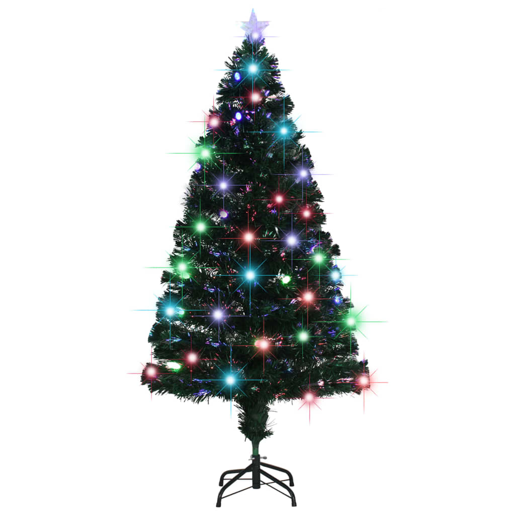 Albero di Natale Preilluminato con Supporto 150 cm Fibra Ottica