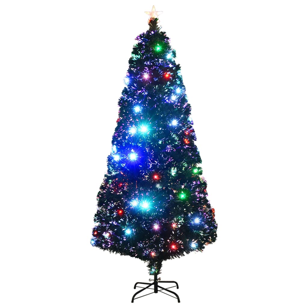 Albero di Natale Preilluminato con Supporto e LED 180 cm Fibra Ottica