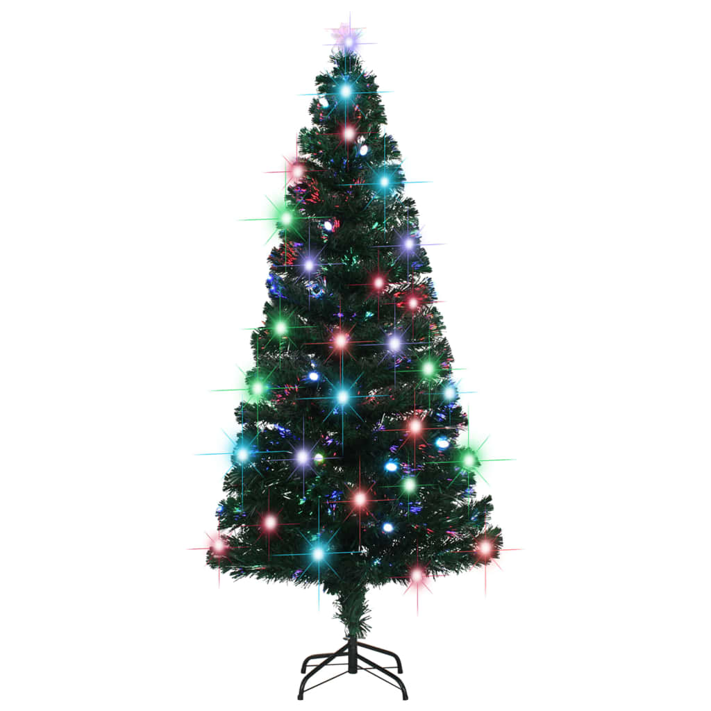 Albero di Natale Preilluminato con Supporto e LED 180 cm Fibra Ottica