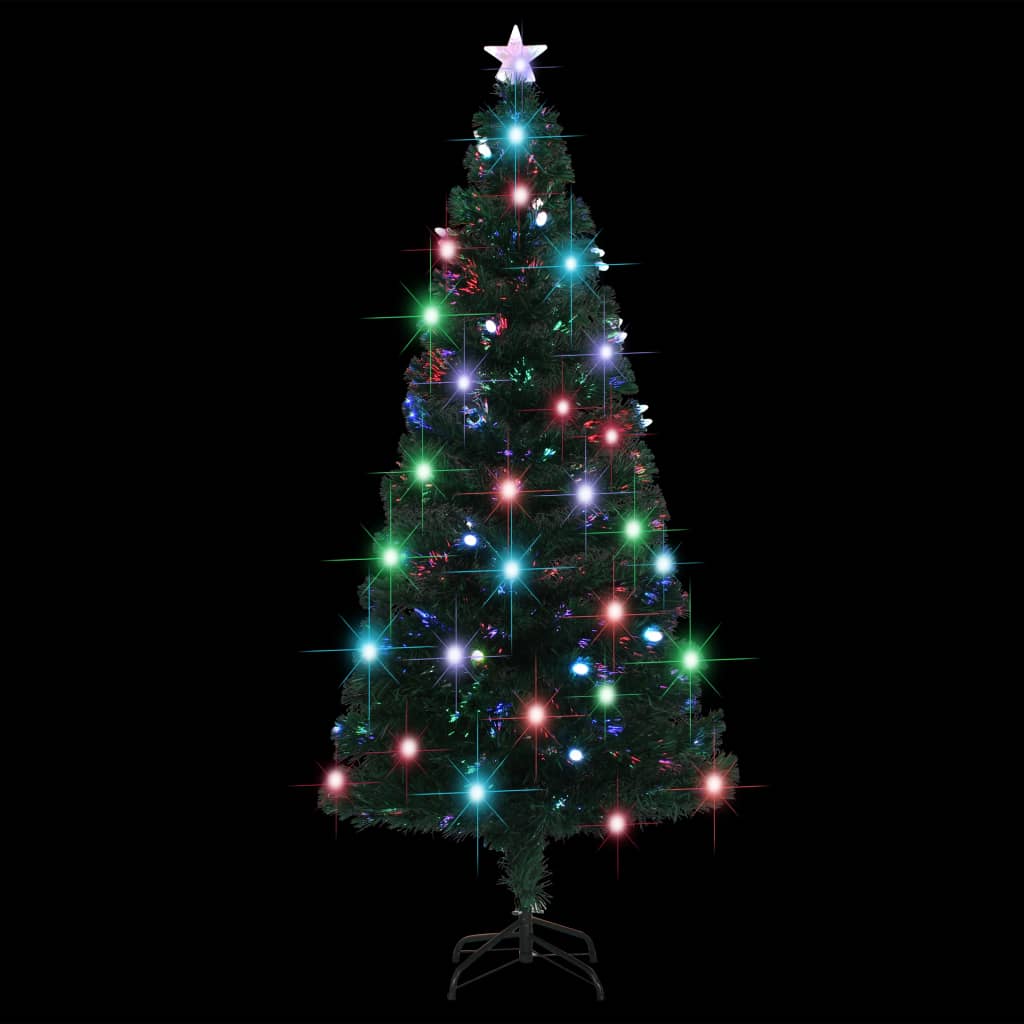 Albero di Natale Preilluminato con Supporto e LED 180 cm Fibra Ottica