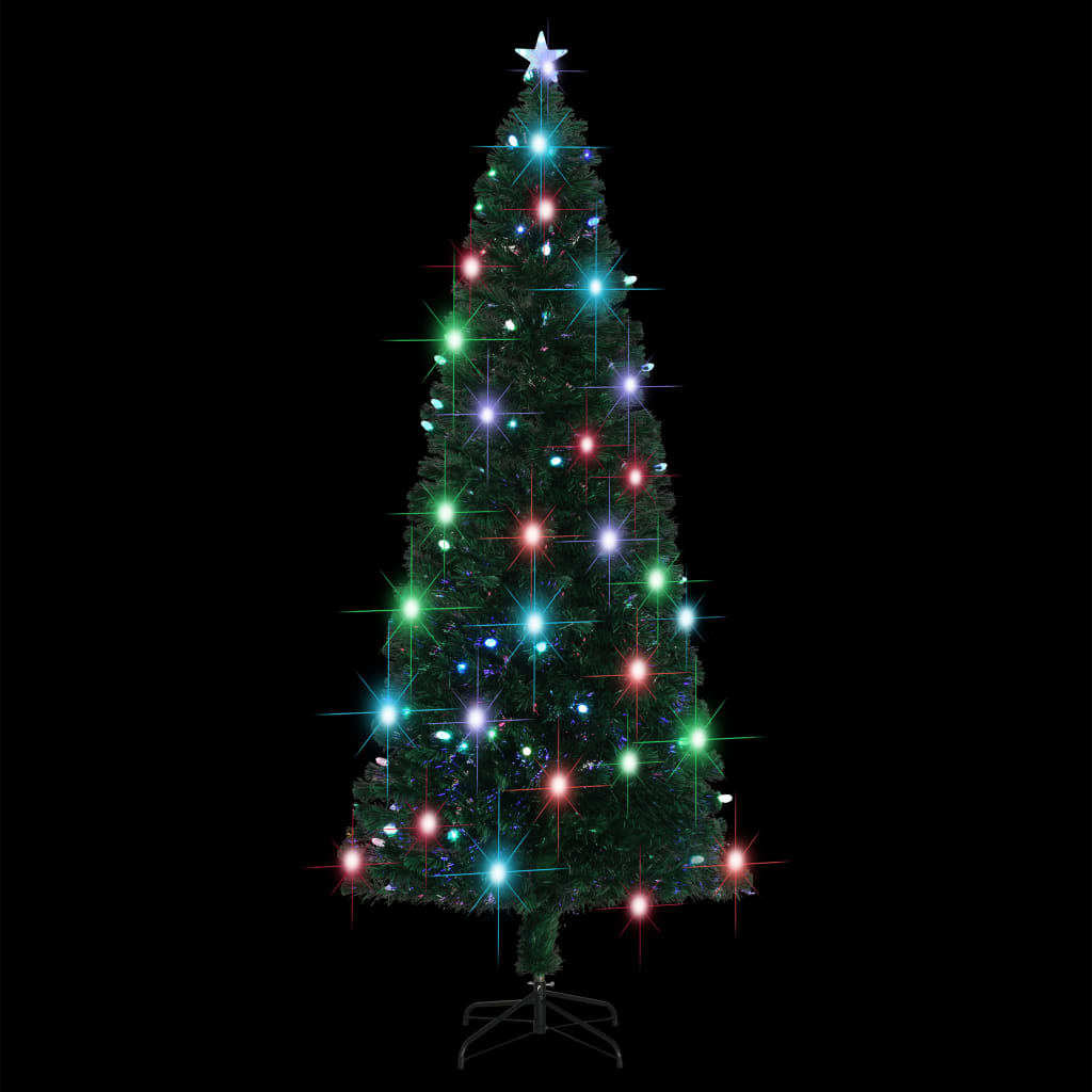 Albero di Natale Preilluminato con Supporto 240 cm Fibra Ottica