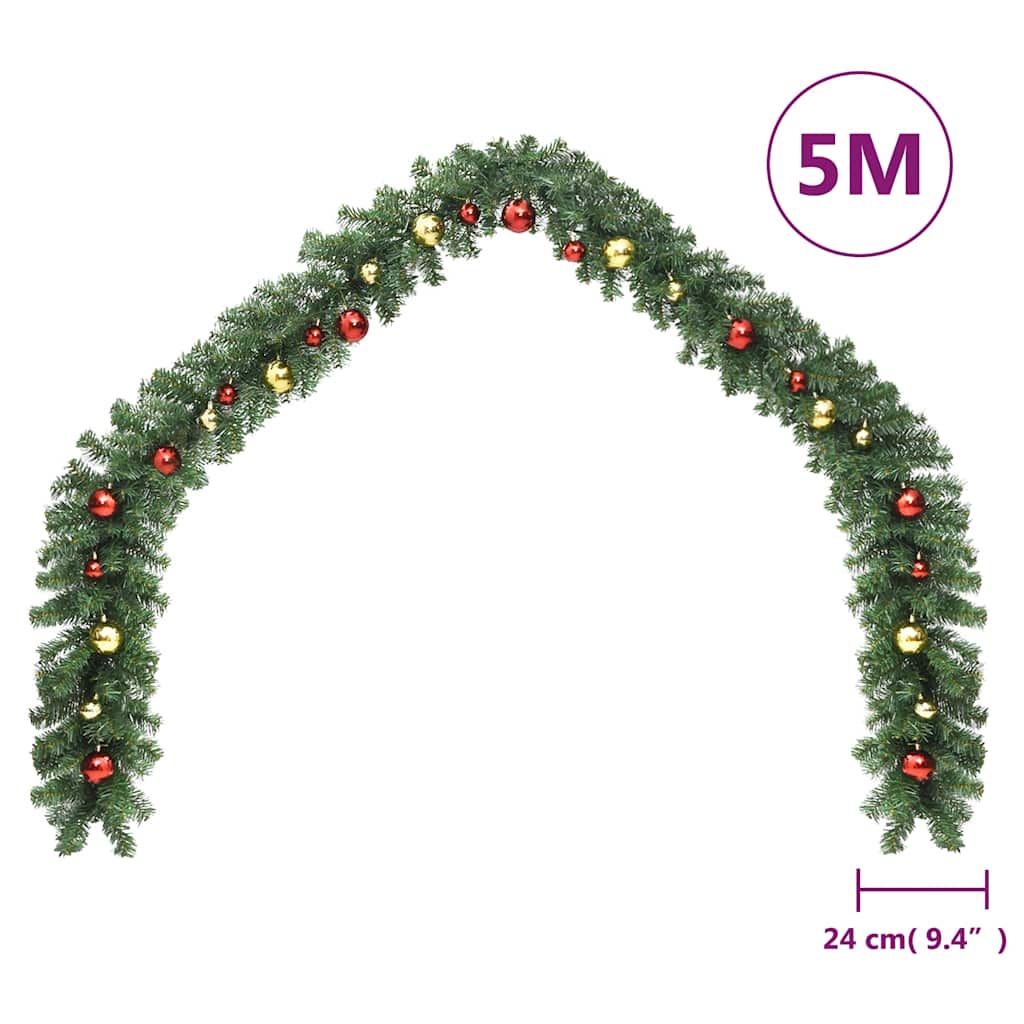 Ghirlanda di Natale Decorata con Palline 5 m | homemem39