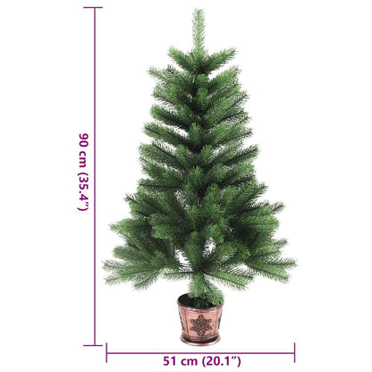 Albero di Natale Artificiale Realistico con Punte 90 cm Verde