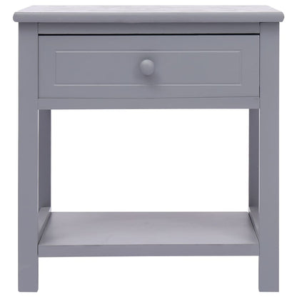 Comodino Grigio 40x29x42 cm in Legno di Paulonia - homemem39