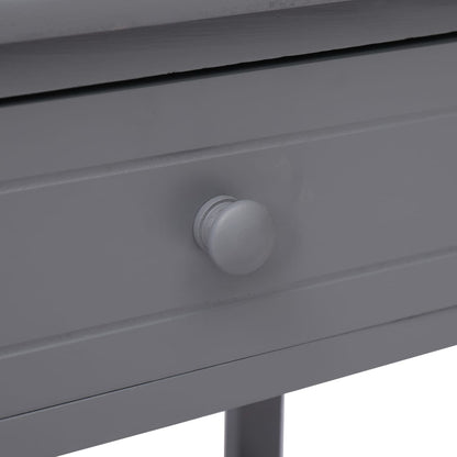 Comodino Grigio 40x29x42 cm in Legno di Paulonia - homemem39