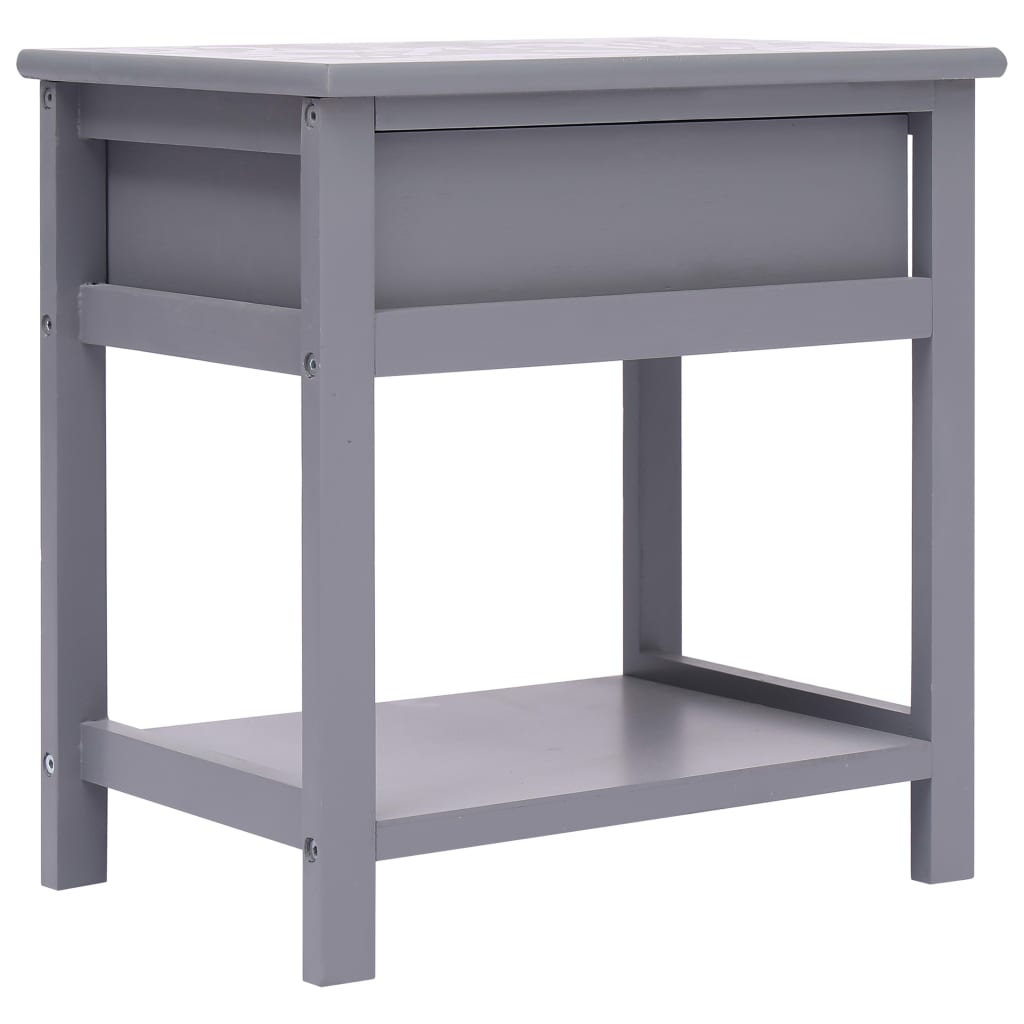 Comodini 2pz Grigi 40x29x42 cm in Legno di Paulonia - homemem39