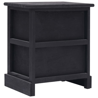 Comodini 2pz Neri 38x28x45 cm in Legno di Paulonia - homemem39