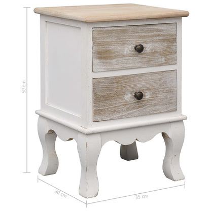 Comodini 2 pz 35x30x50 cm in Legno di Paulownia | homemem39