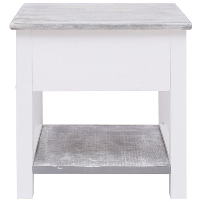 Tavolino Laterale Grigio 40x40x40 cm in Legno di Paulownia | homemem39