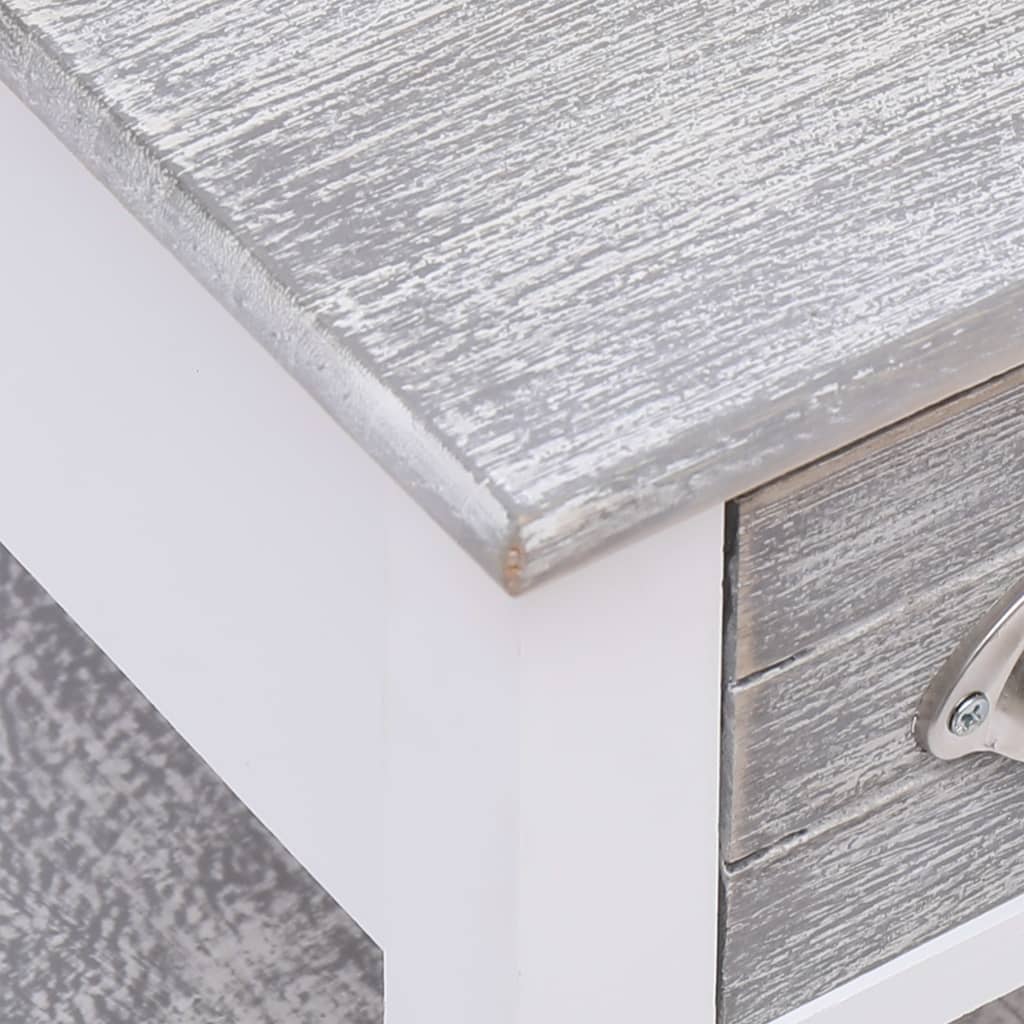 Tavolino Laterale Grigio 40x40x40 cm in Legno di Paulownia - homemem39