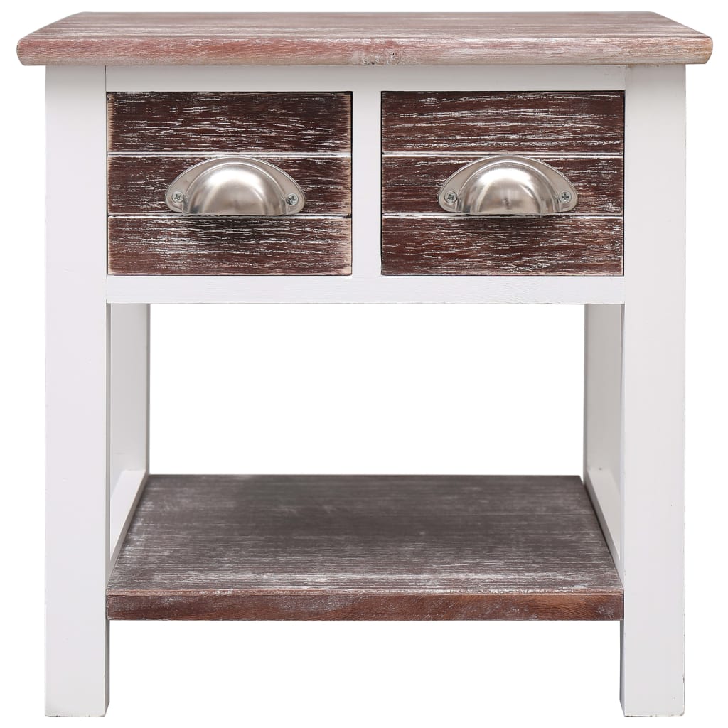 Tavolino Laterale Marrone 40x40x40 cm in Legno di Paulownia - homemem39