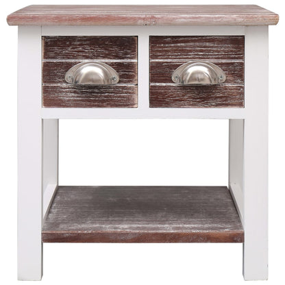 Tavolino Laterale Marrone 40x40x40 cm in Legno di Paulownia - homemem39