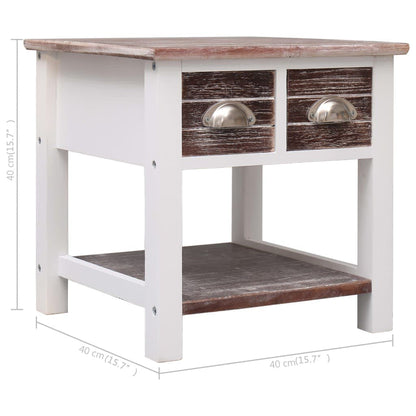 Tavolino Laterale Marrone 40x40x40 cm in Legno di Paulownia - homemem39