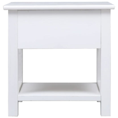 Tavolino Laterale Bianco 40x40x40 cm in Legno di Paulownia - homemem39