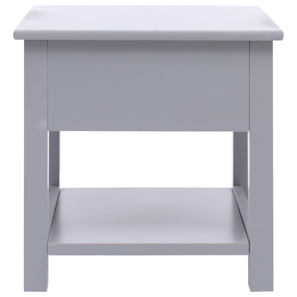 Tavolino Laterale Grigio 40x40x40 cm in Legno di Paulownia | homemem39