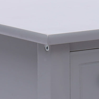 Tavolino Laterale Grigio 40x40x40 cm in Legno di Paulownia - homemem39