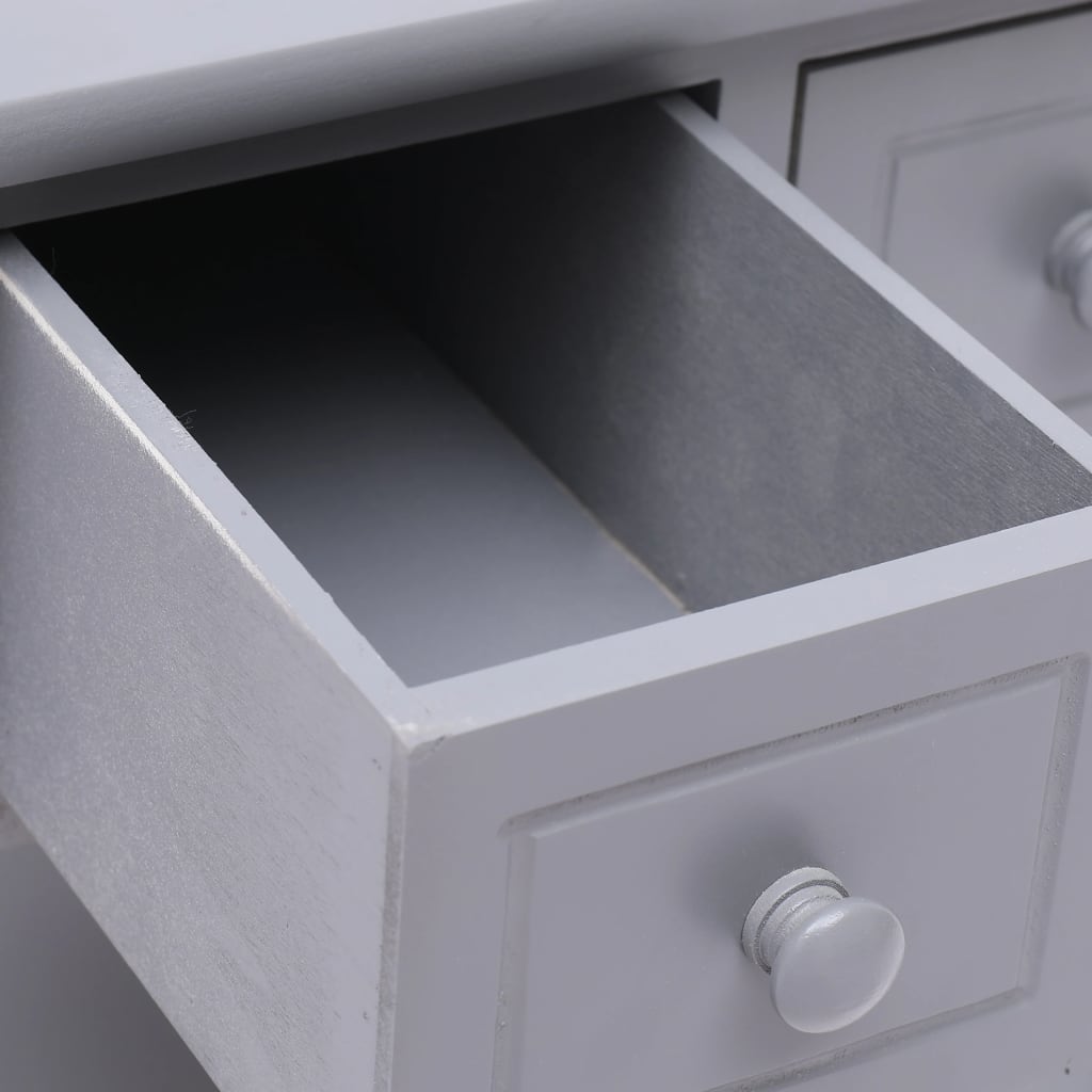 Tavolino Laterale Grigio 40x40x40 cm in Legno di Paulownia - homemem39